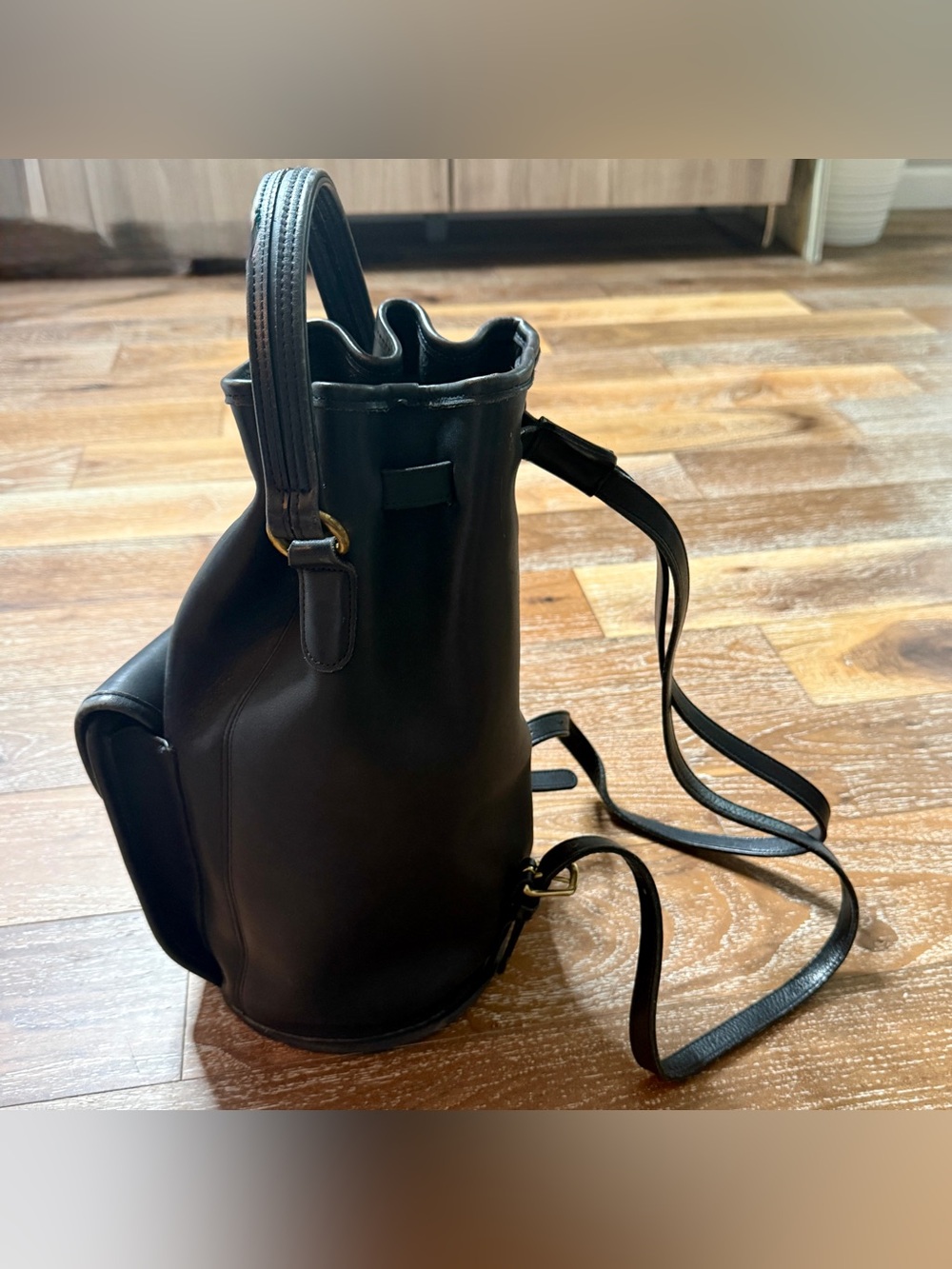 Vintage Coach Black Sling Backpack Daypack 9992 - Picture 3 of 10